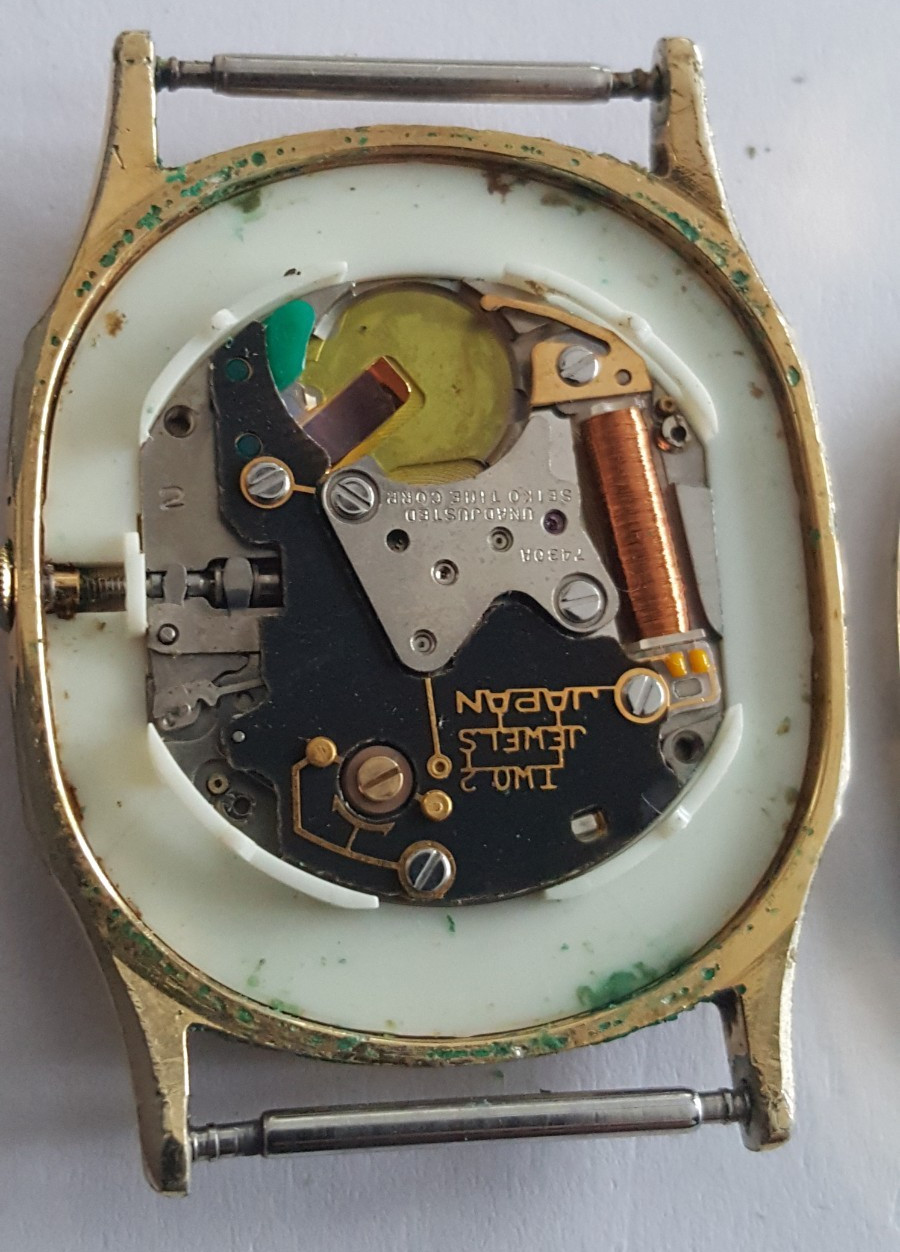 Seiko Gold Plated Bezel and Case Number 7430-5128 With Dial, Hands and Crystal