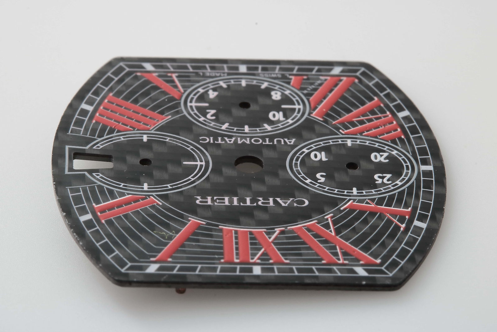 Cartier Roadster Chronograph Date Watch Dial Wristwatch Part Carbon Fiber