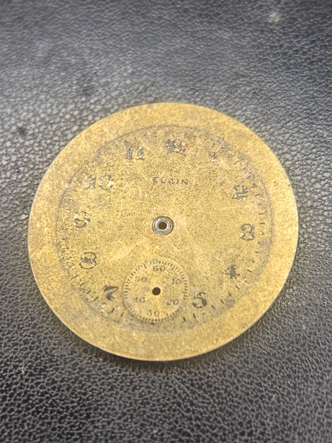 Elgin Watch Face Dial Part Repair Watchmaker Gold Black Number Circle 25mm Wrist