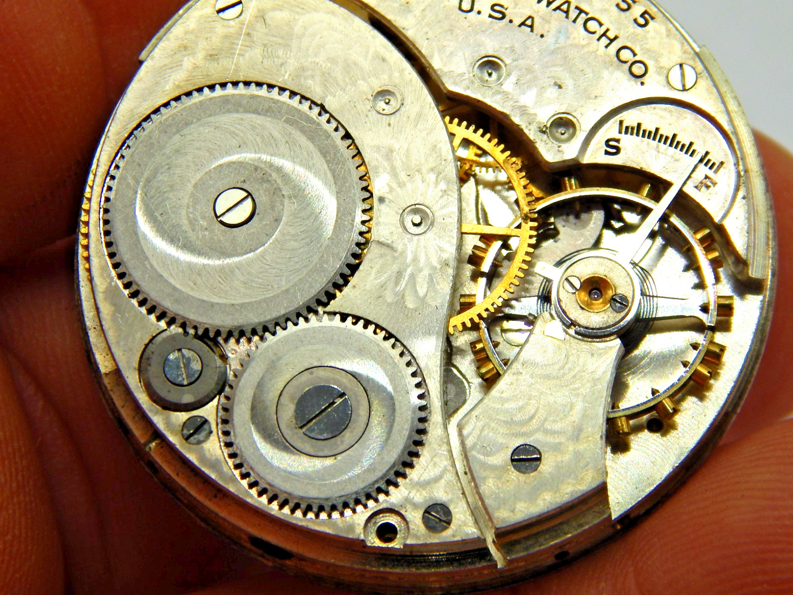 Antique Pocket watch movement Elgin Grade 303 12 size model 3 7 jewel Open Face
