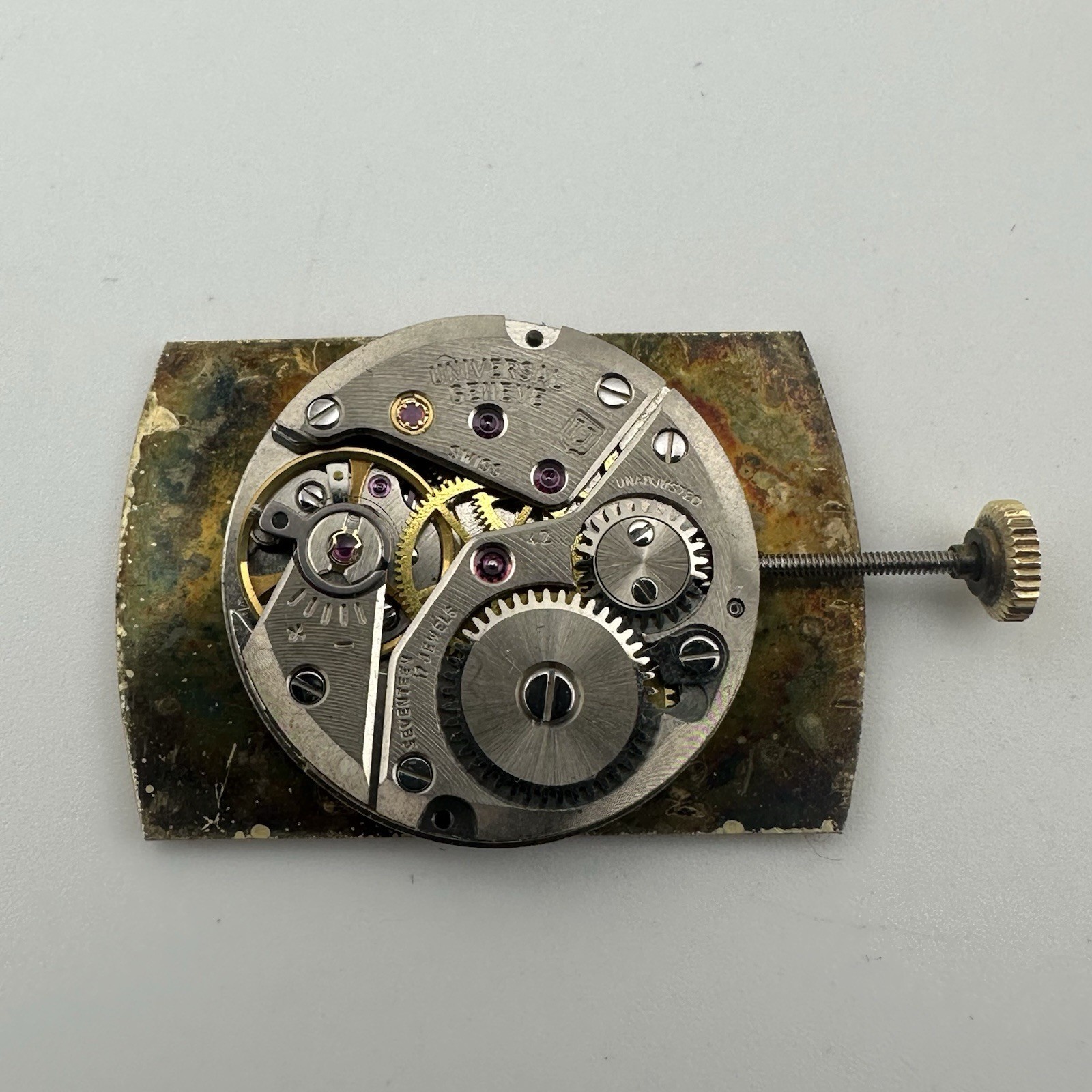 UNIVERSAL GENEVE Cal.42 MANUAL WIND SWISS MOVEMENT & DIAL – Working