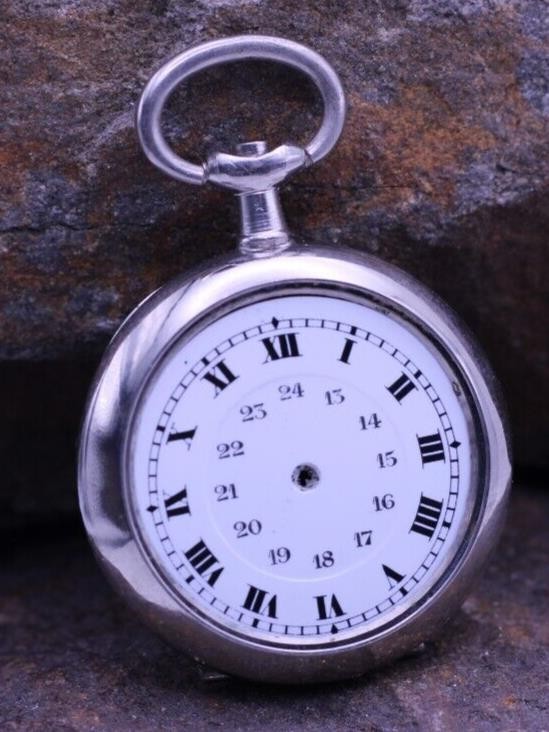 ARGENTAN LADIES SWISS POCKET WATCH CASE & DIAL 30mm DIAMETER NOS (EQ)