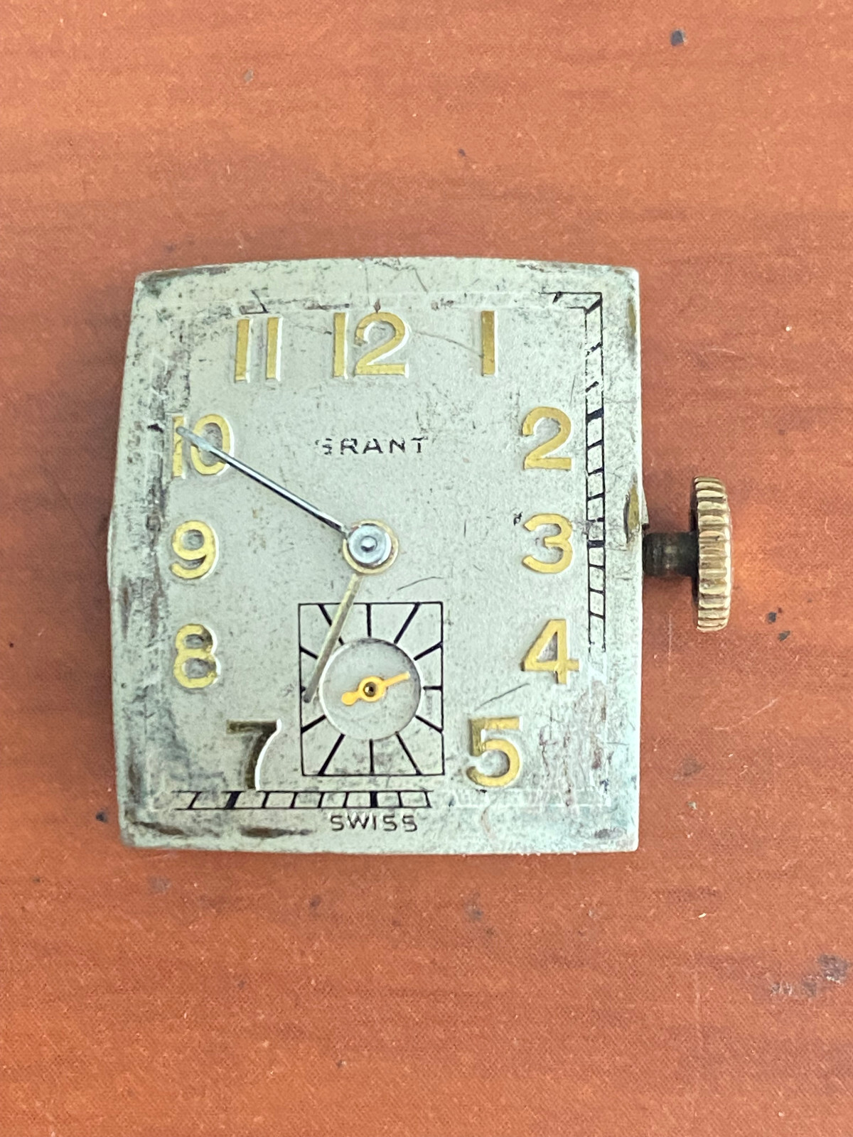 VINTAGE MEN’S 19.25MM GRANT WRIST WATCH MOVEMENT, NOT RUNNING, GOOD BALANCE