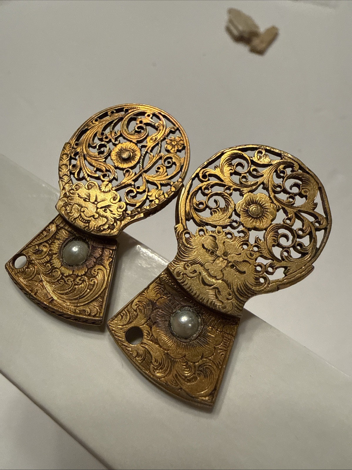 1700-1800’s Antique Pocket Watch Cocks Rooster Georgian Clip On Earrings