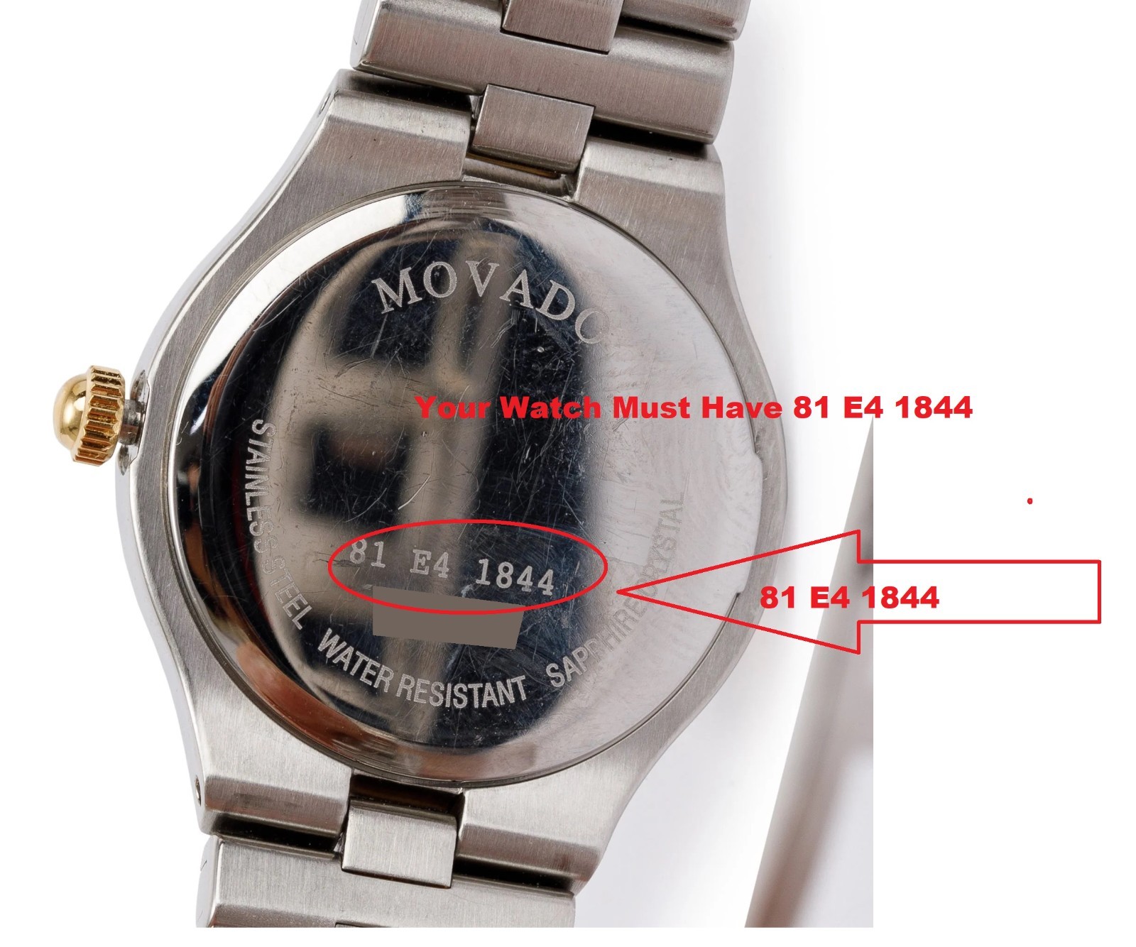 Movado Juro Womens Two Tone Watch Sizing Link 81 E4 1844