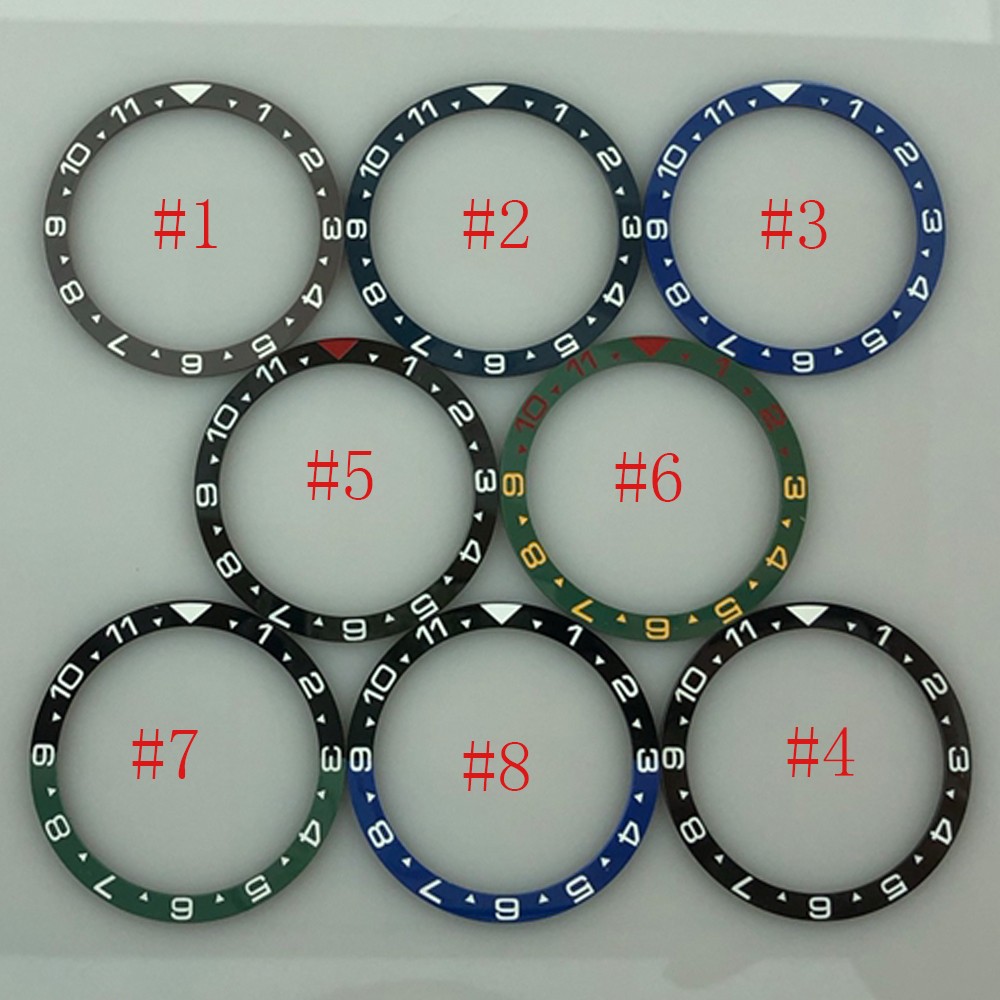 38mm*31.5mm Ceramic/Stainless Steel Bezel Green Gray Black Blue Watch Parts