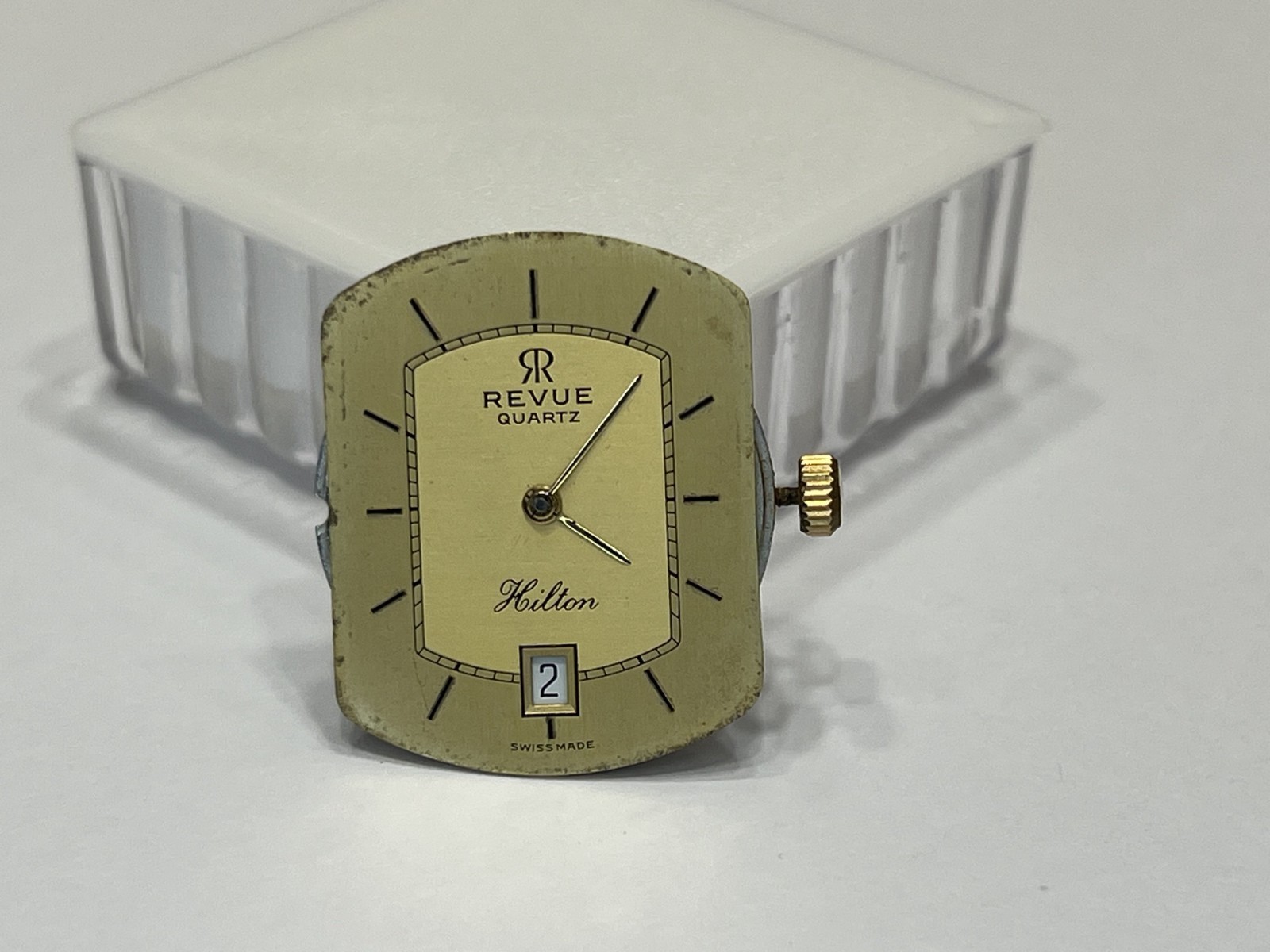 Movement & Dial Revue Hilton Quartz Date Eta 955.411 Jewels 7 Swiss Made