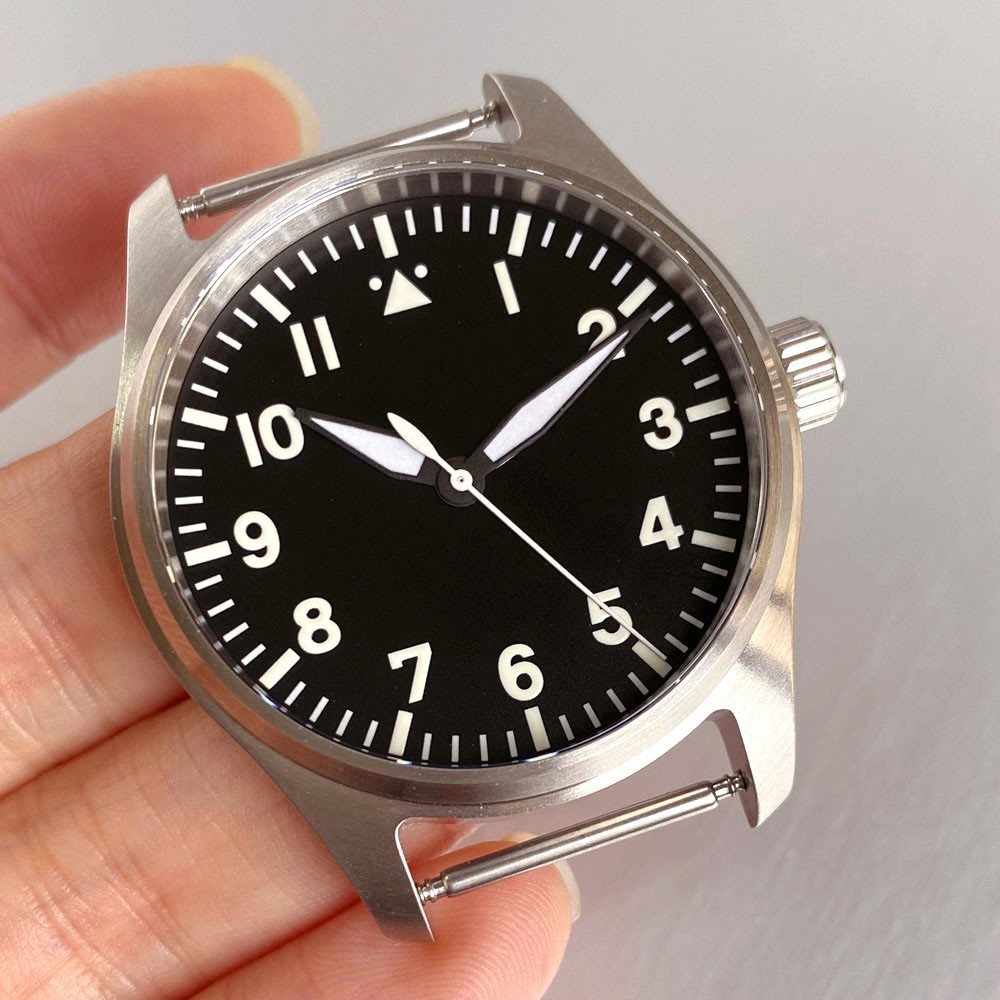 39mm Pilot Watch Accessories Case+Dial+Hands Fit NH35 Miyota8215 ETA2824 PT5000