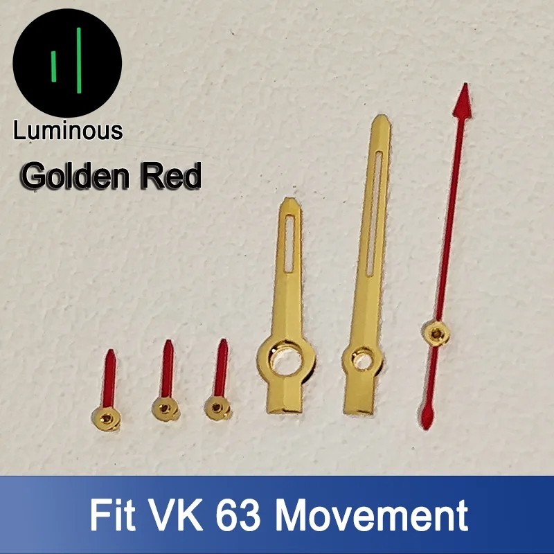 Watch Hands For VK63 Set 6-Hand Green Luminous Silver Rose Gold Mod Parts
