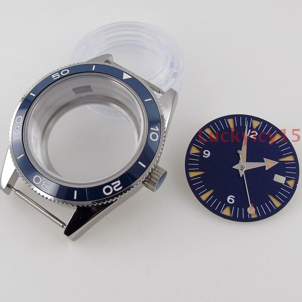 41mm Watch Case Dial Hands Fit for NH35A movement Sapphire Glass ceramic bezel