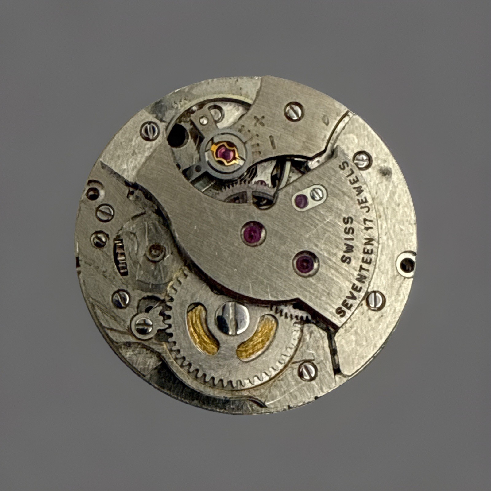 Vintage Rodos 17 Jewels Incabloc ST1686 Watch Dial Movement Parts Not Running
