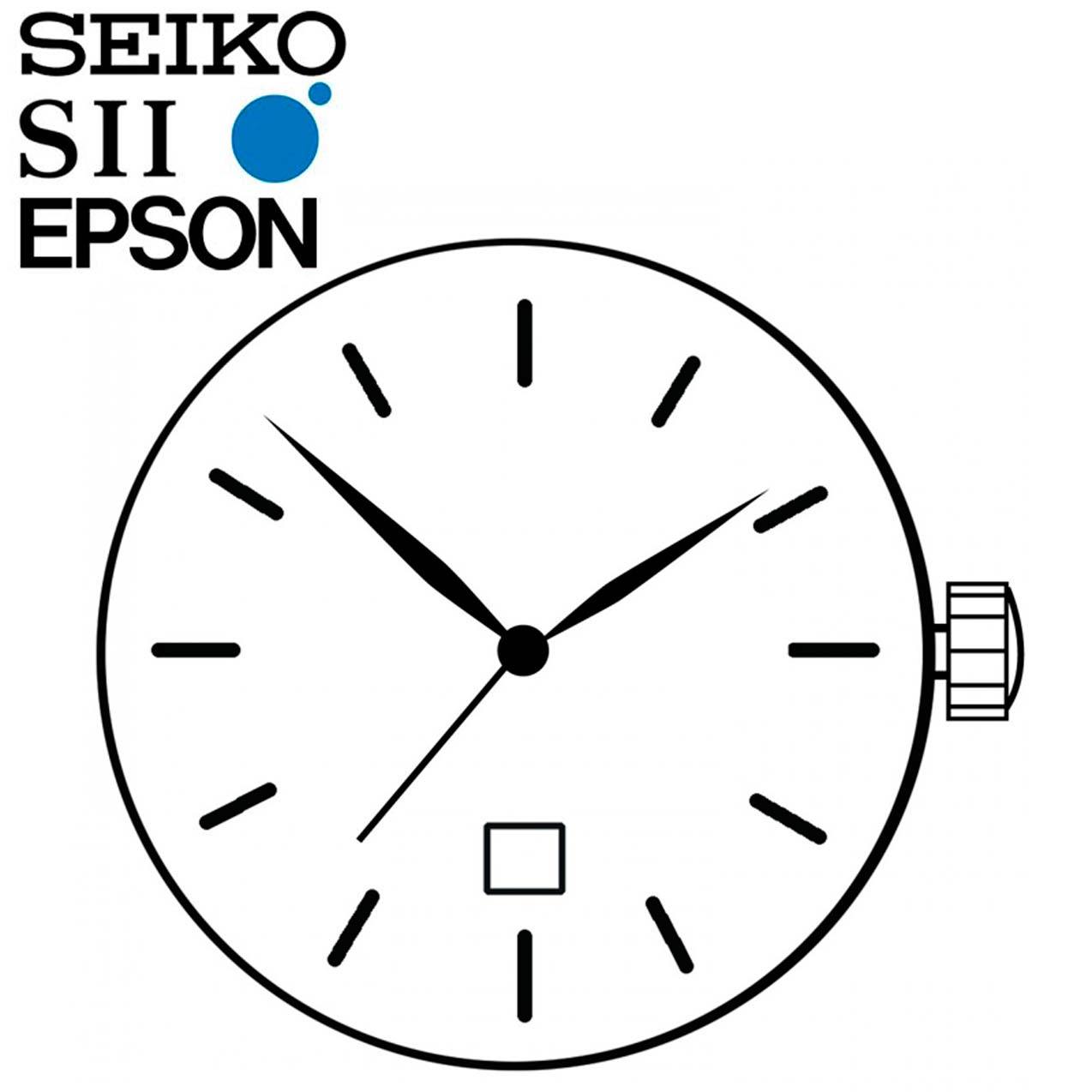 New Japan SII / TMI / Epson VJ12 Watch Movement, 8 3/4 Ligne, 3 Hands Date at 6