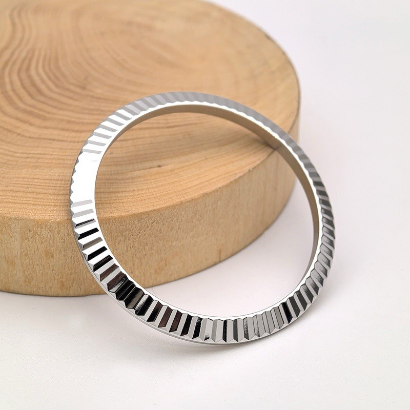 Generic 904L Fluted Bezel White Gold Plated Fits 41mm Rolex Datejust 126334
