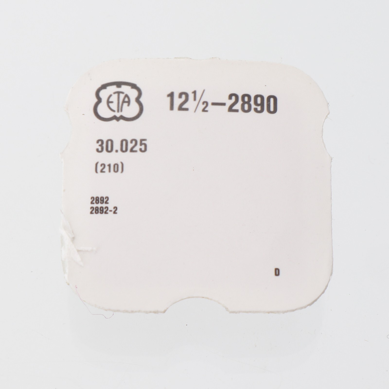 NOS Genuine ETA 2890 Watch Wheel Part 30.025 #210 Watchmaker Sealed (C16D11)
