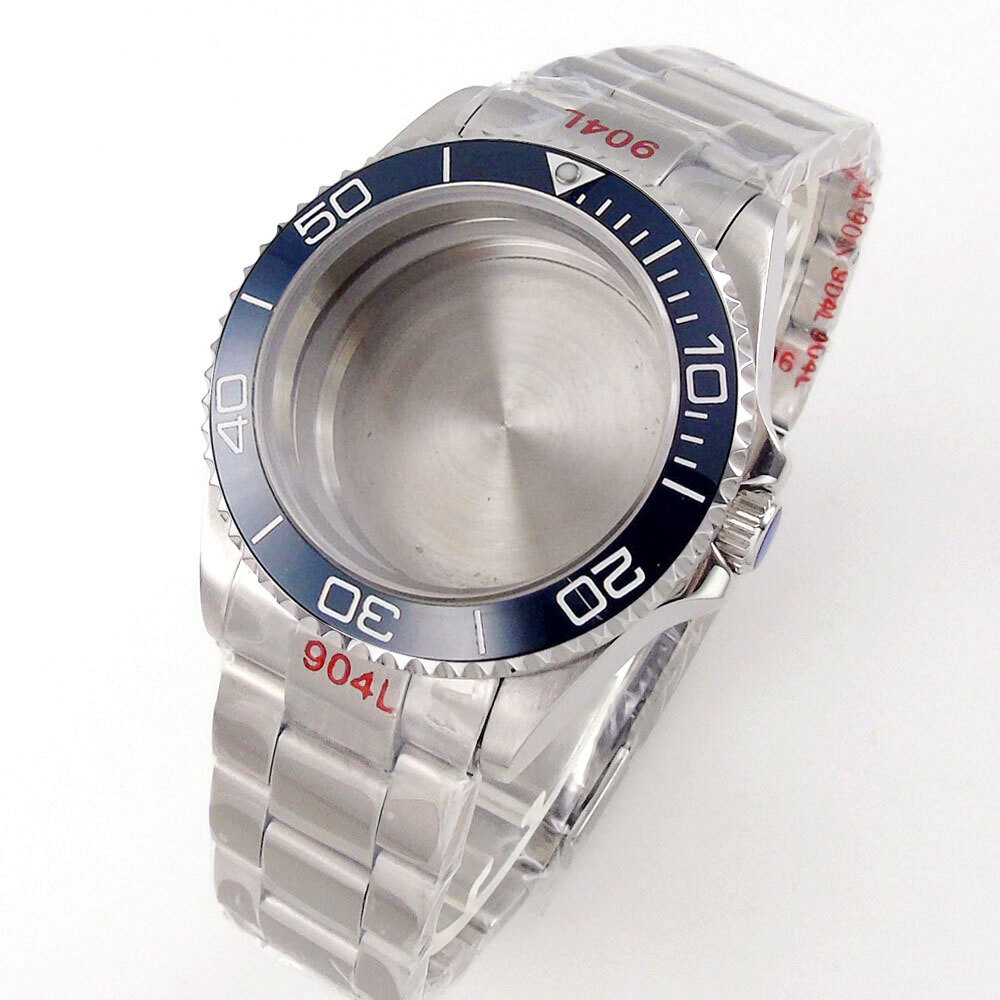 40mm Watch Cases 20mm Strap Black/Blue Gray Bezel Fit Nh35 PT5000 Movement 20ARM