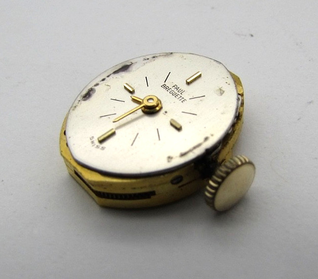 Paul Breguette Swiss 17j PXT Movement w/ Dial & Crown Balance Ticks Parts Resto