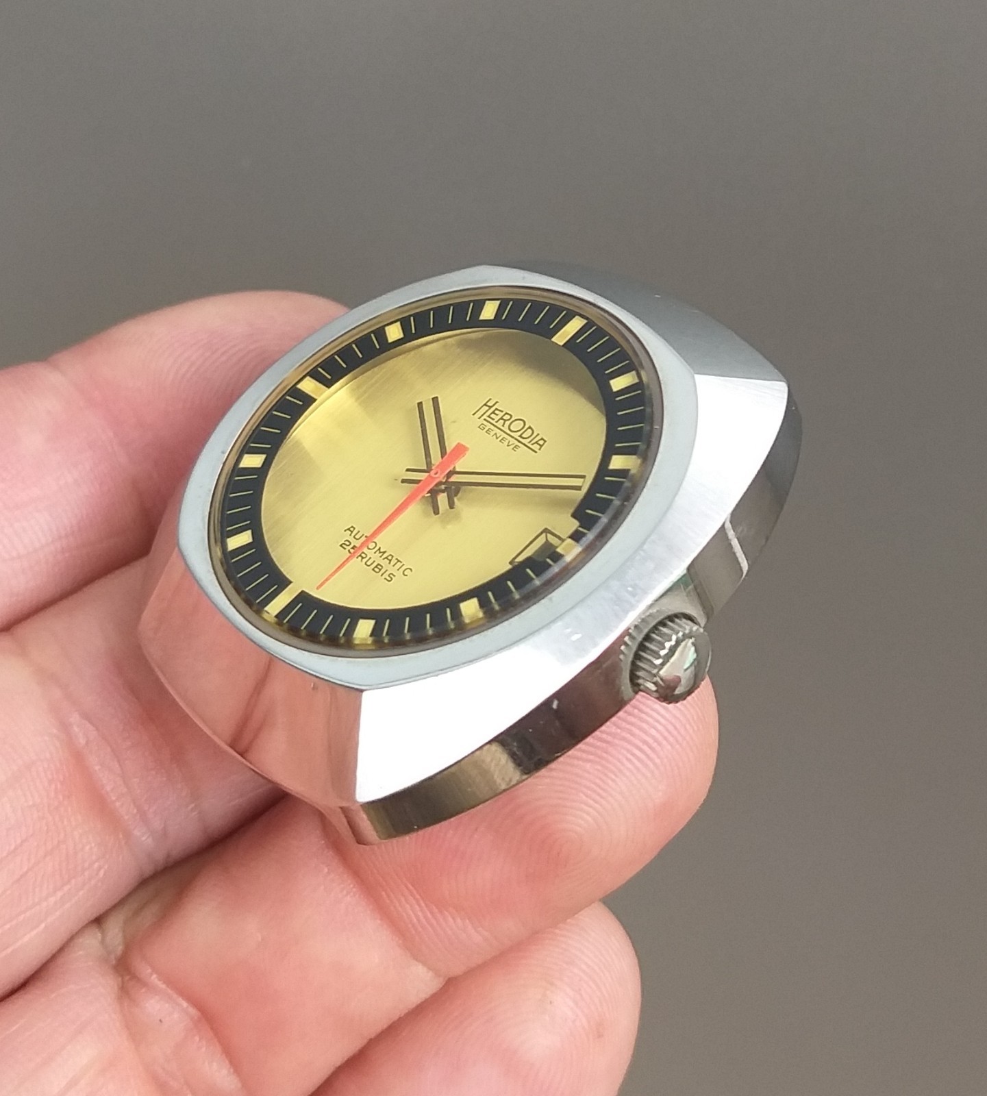 ETA 2452 Automatic Project Watch Steel Case + Dial & Hands NOS 1970’s Parts