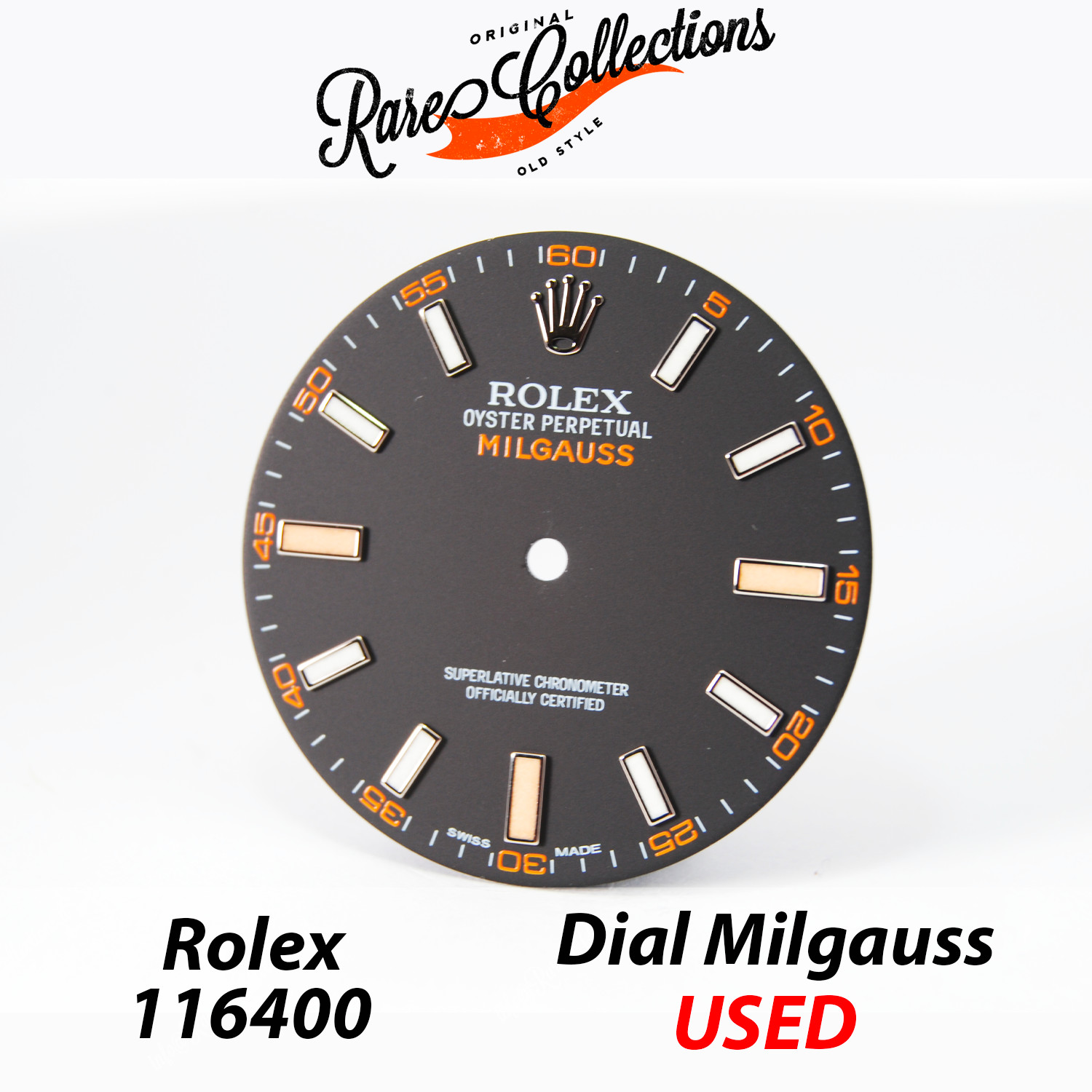 Black Milgauss Dial, Cromalight for Rolex (cod. Dial 116400) — Used Good Conditi
