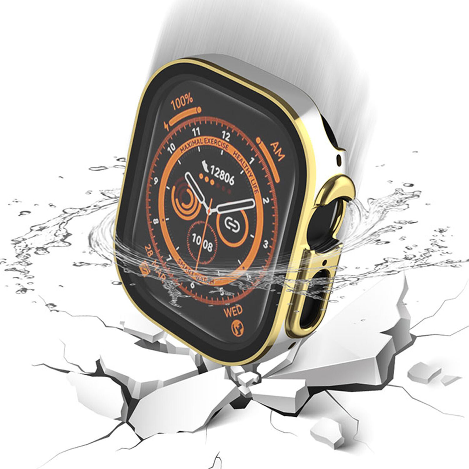 49MM PC+Tempered Glass Integrated Waterproof Watch Case for iWatch Ultra 2/Ultra