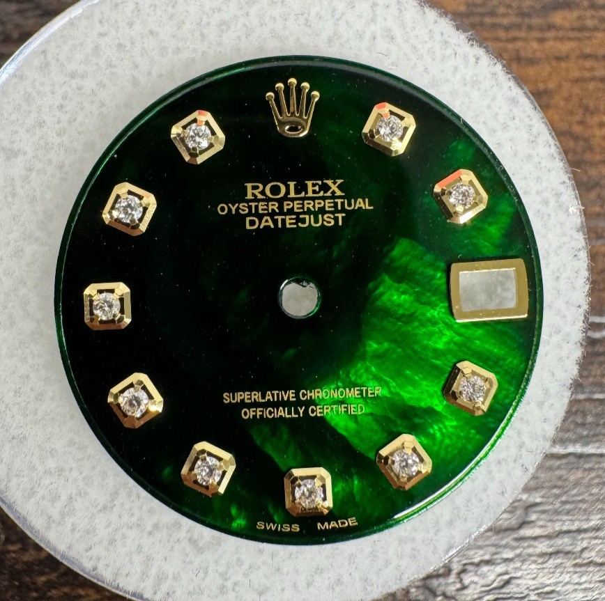 Rolex MidSize Datejust Custom Green MOP Diamond Dial For 68273 68278 178273