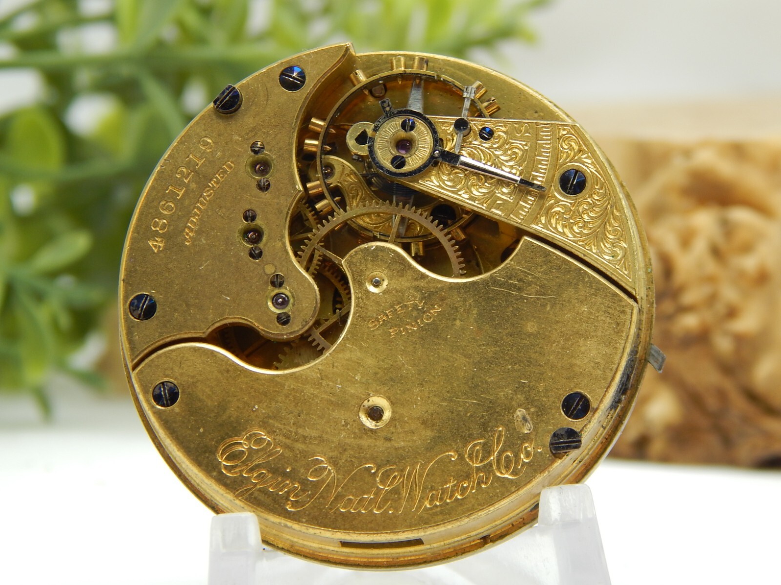 Antique Pocket watch movement Elgin Grade 107 16 size m5 15 jewel circa 1893