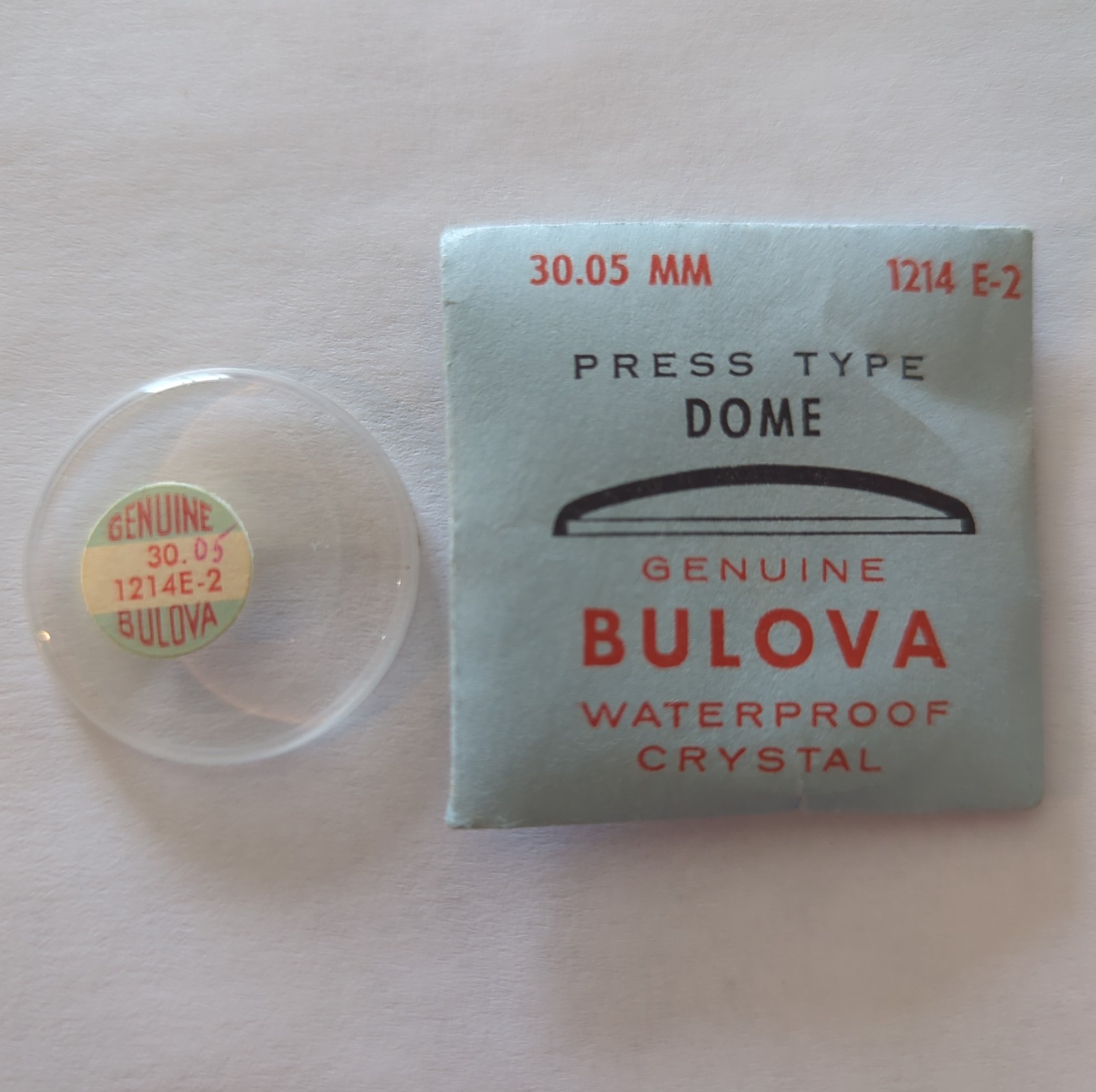 Genuine Bulova Watch Crystal Various Press Style Dome — Select Your Size Style