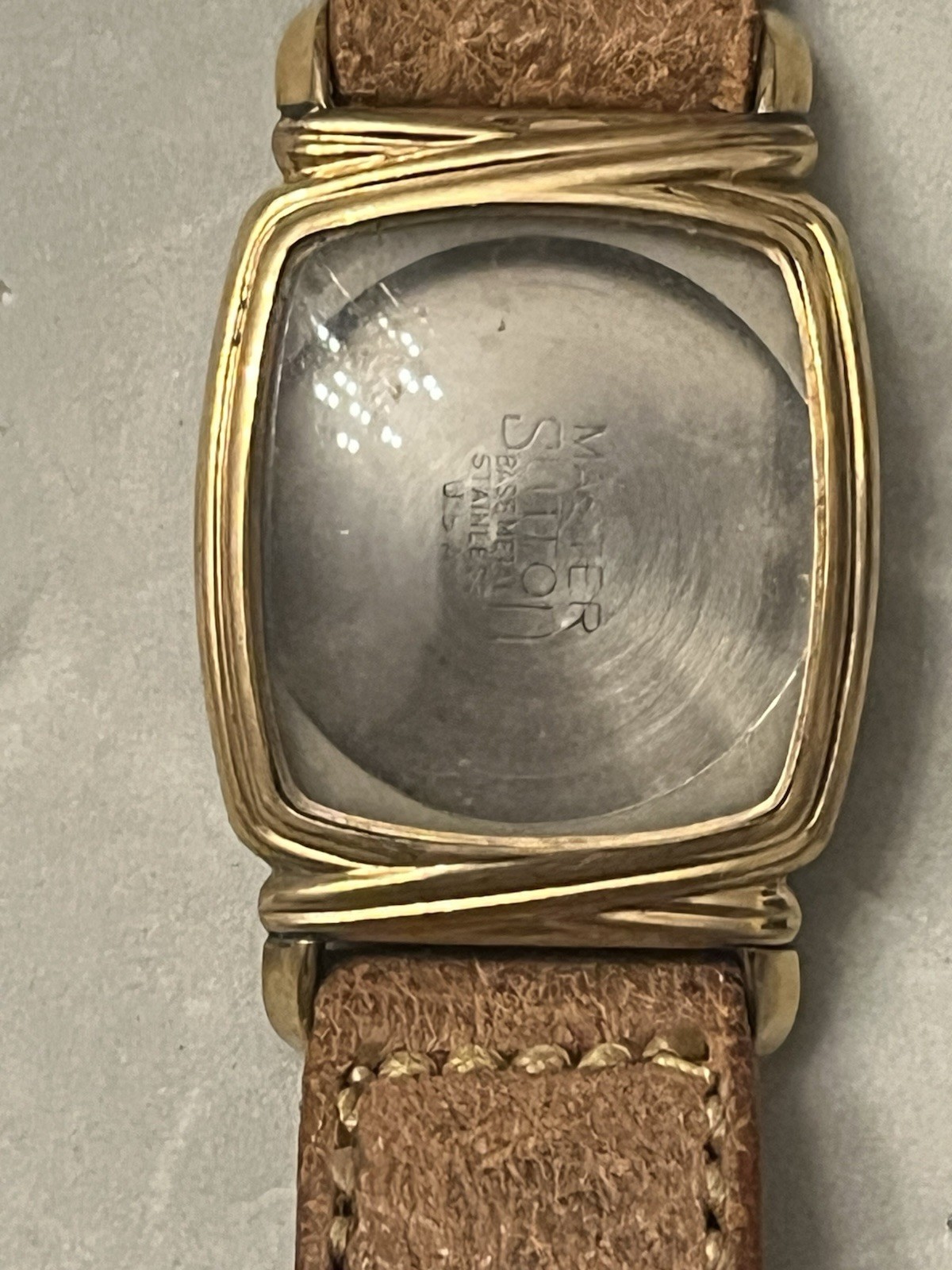 Vintage 10K RGP MASTER SUTTON Empty Watch Case & Pigskin Leather Band