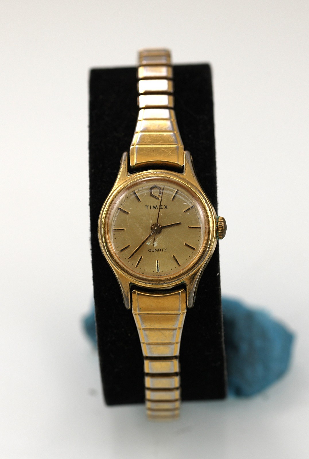 Timex Watch Women Vintage Gold Stainless St Stretch WR Battery NON-WORKING