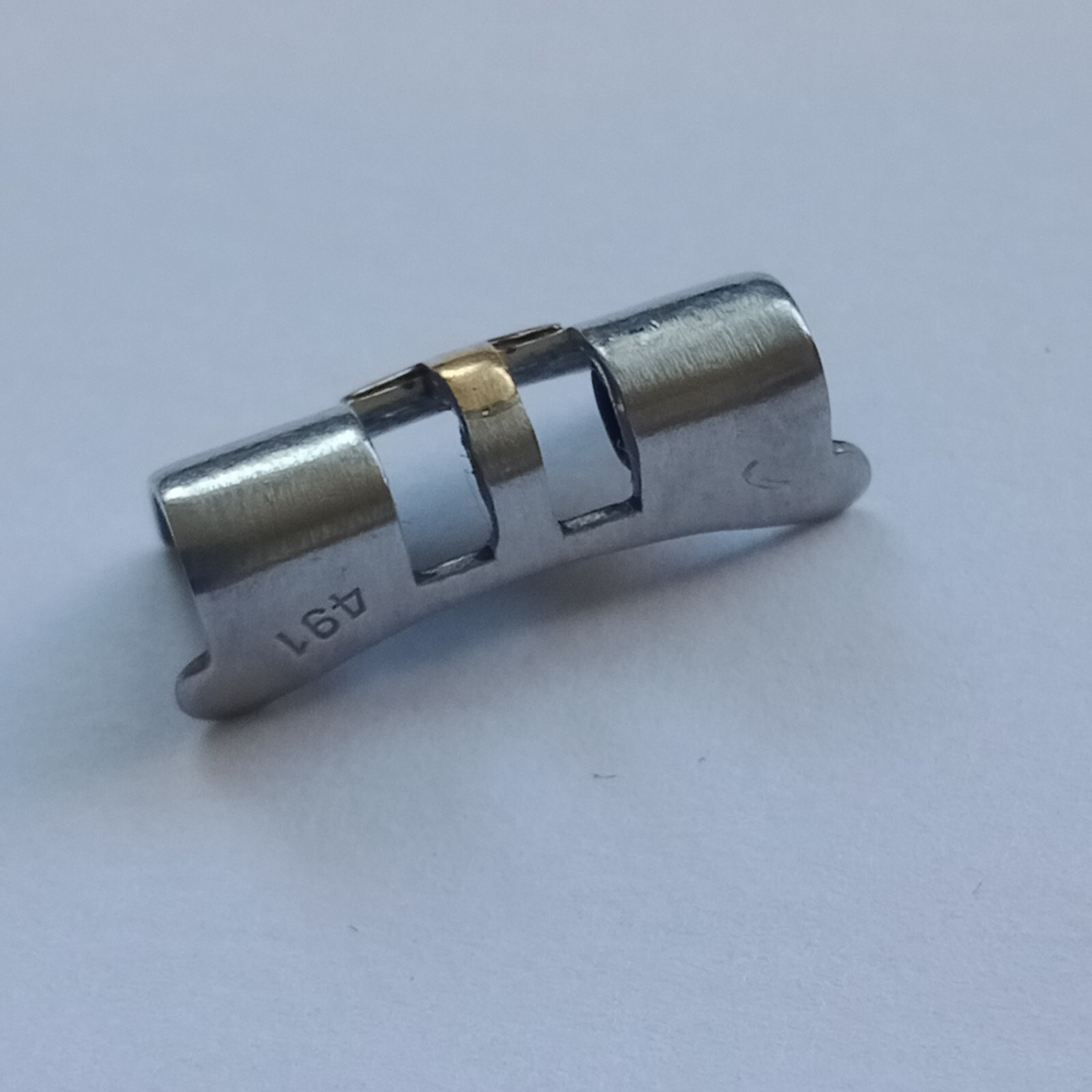 Rolex 1 Piece Original Vintage 13mm J491 end link two tone gold steel Swiss #Z1