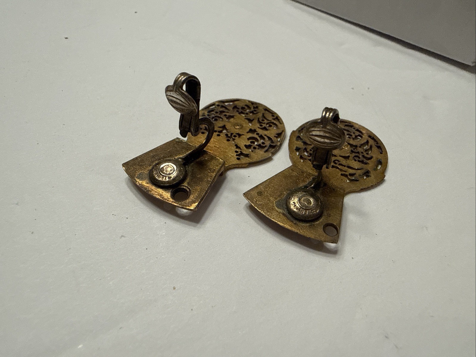 1700-1800’s Antique Pocket Watch Cocks Rooster Georgian Clip On Earrings