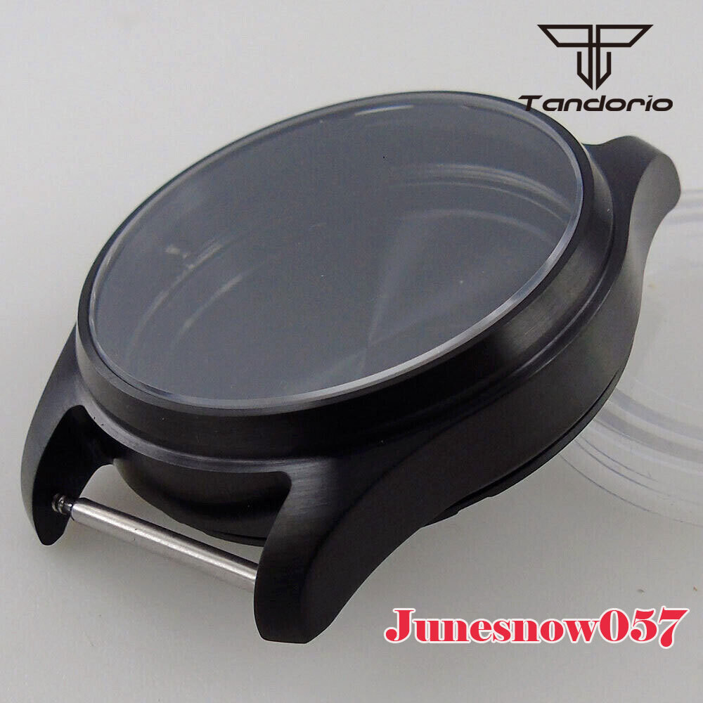39MM Polit Black PVD Watch Case Watch Hand Dial Set Fit For NH35A NH36A NH34 SKX