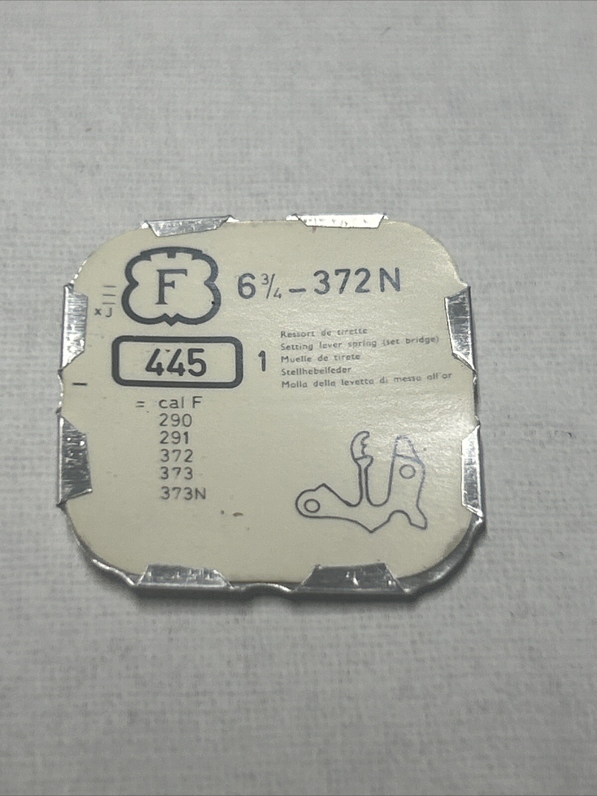 FELSA PART 445 – SETTING LEVER SPRING – SET BRIDGE CAL 372N 290 373