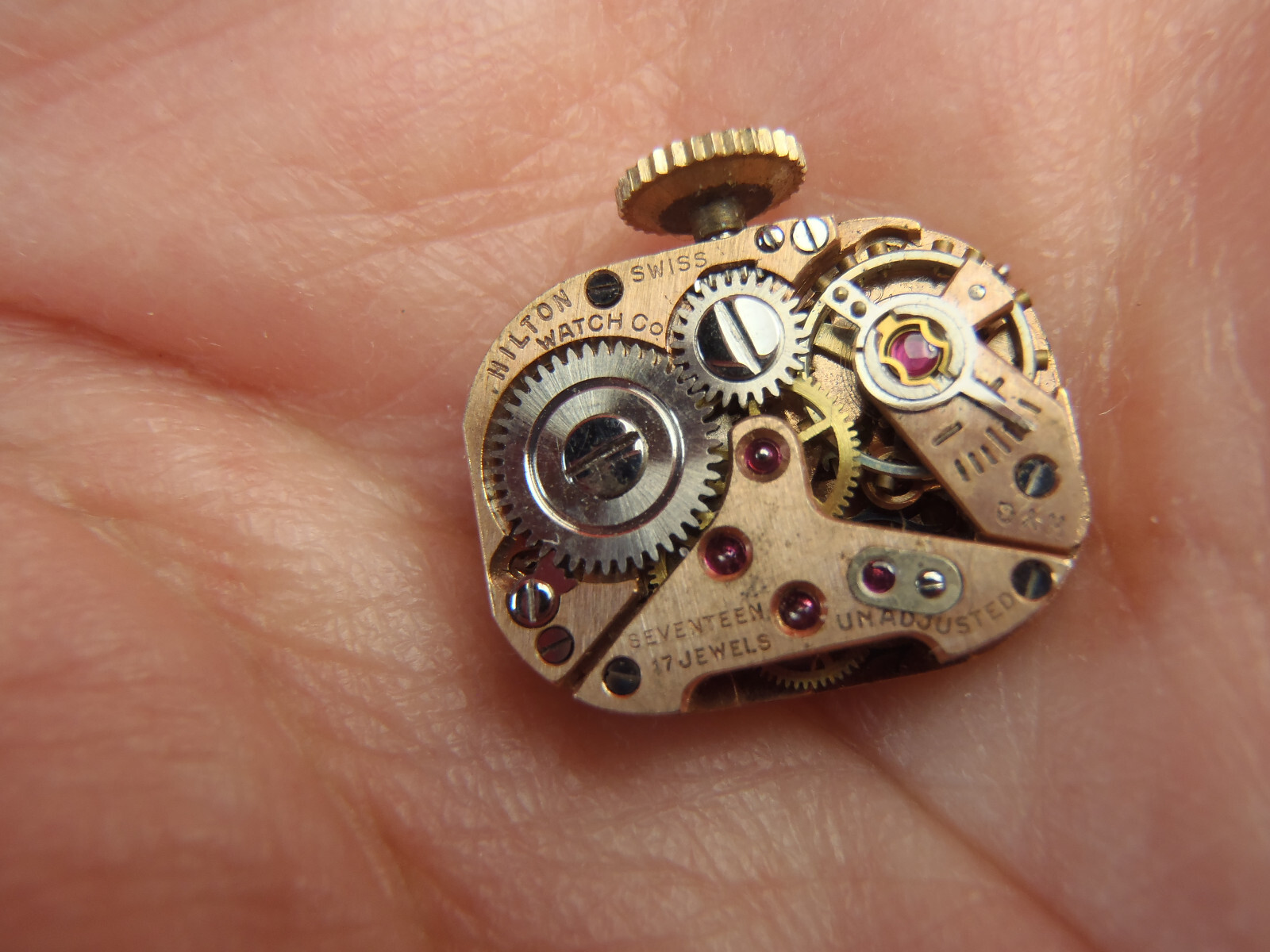 Nastrix HYQ Hilton Watch Co Watch Movement Dial Hands Crown 17J Running