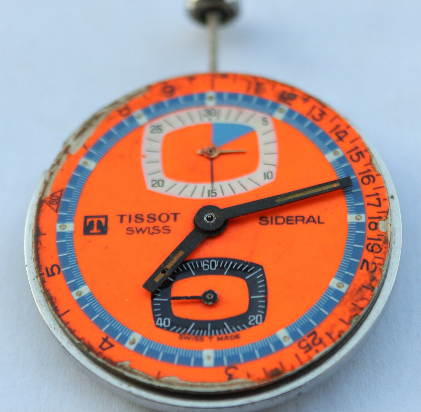 VINTAGE TISSOT SIDERAL CHRONOGRAPH WATCH DIAL MOVEMENT WORKING CAL 872 LEMANIA