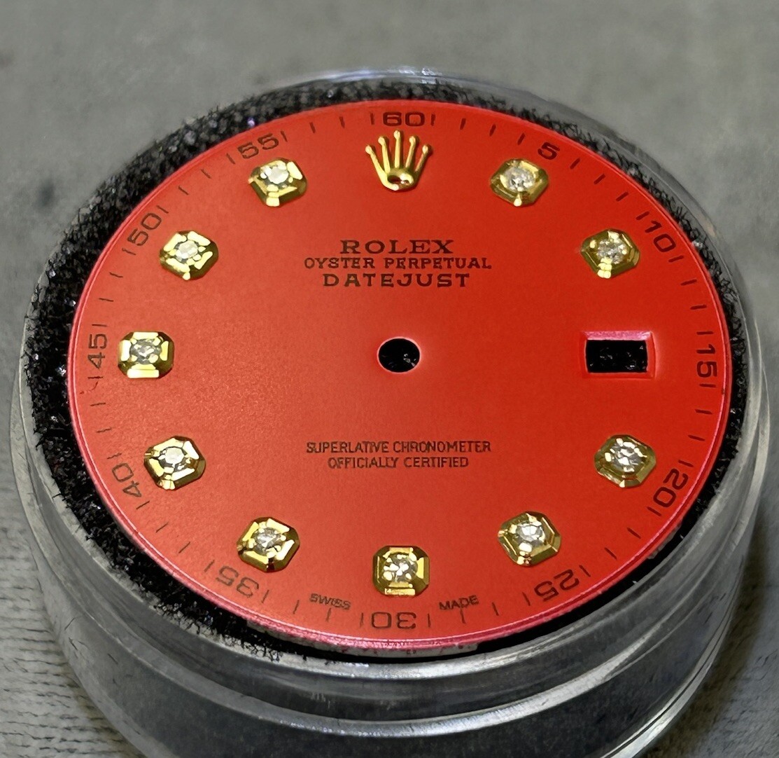 Rolex 41mm Datejust Custom Red Diamond Dial For Models 126333 & 126303