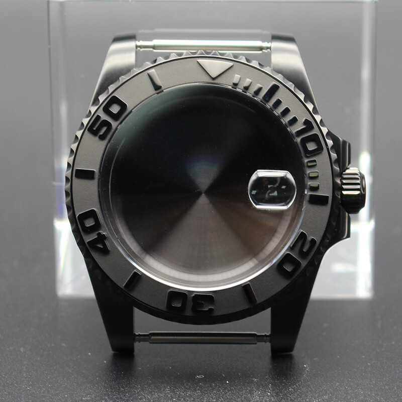 40mm Improved GMT Submarine Yacht watch Cases Ceramic Bezel For Nh35 NH36 NH38