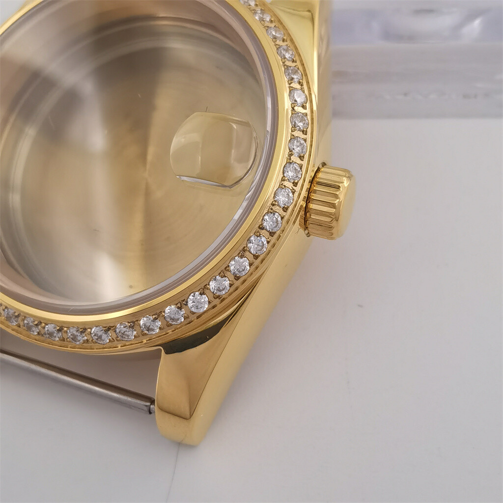 39mm36mm Diamond bezel watch case fit NH35 NH36 ETA2824/2836 DG2813 Miyota 8215