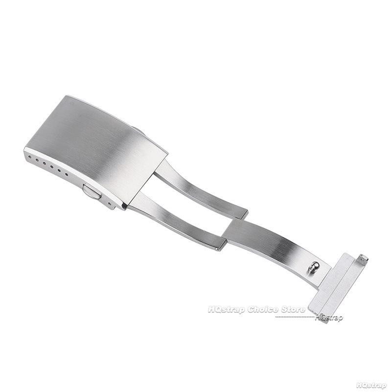 18 20 22mm Extended Fold Watch Buckle for Seiko Steel Safety Clasp Silver Black