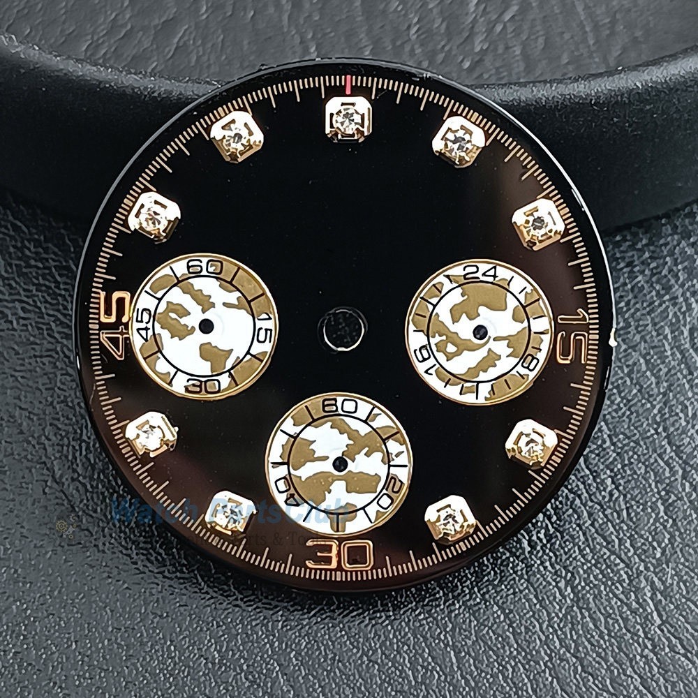 Green Luminous VK63 Dial 29.5mm Panda Dial For VK63 Movement-Watch Parts