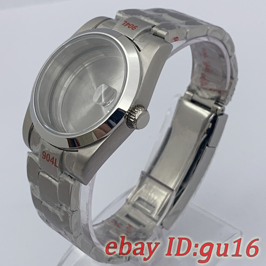 36mm/40mm Brushed silver watch case Fit NH35 NH36 Miyota 8215 821A ETA 2836/2824