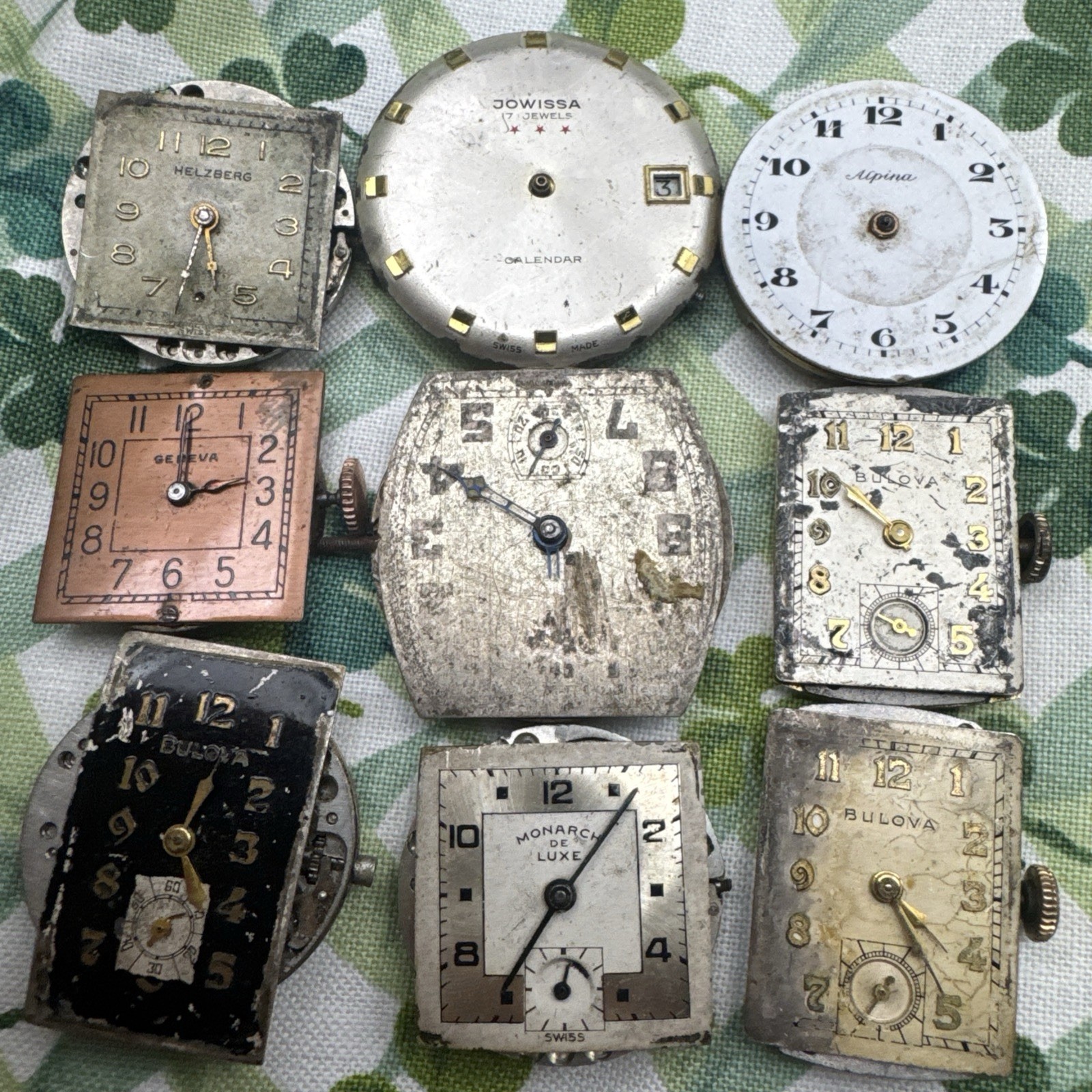 9 Men’s Mechanical Wrist Watch Movements For Repair Bulova Helzberg Monarch 670