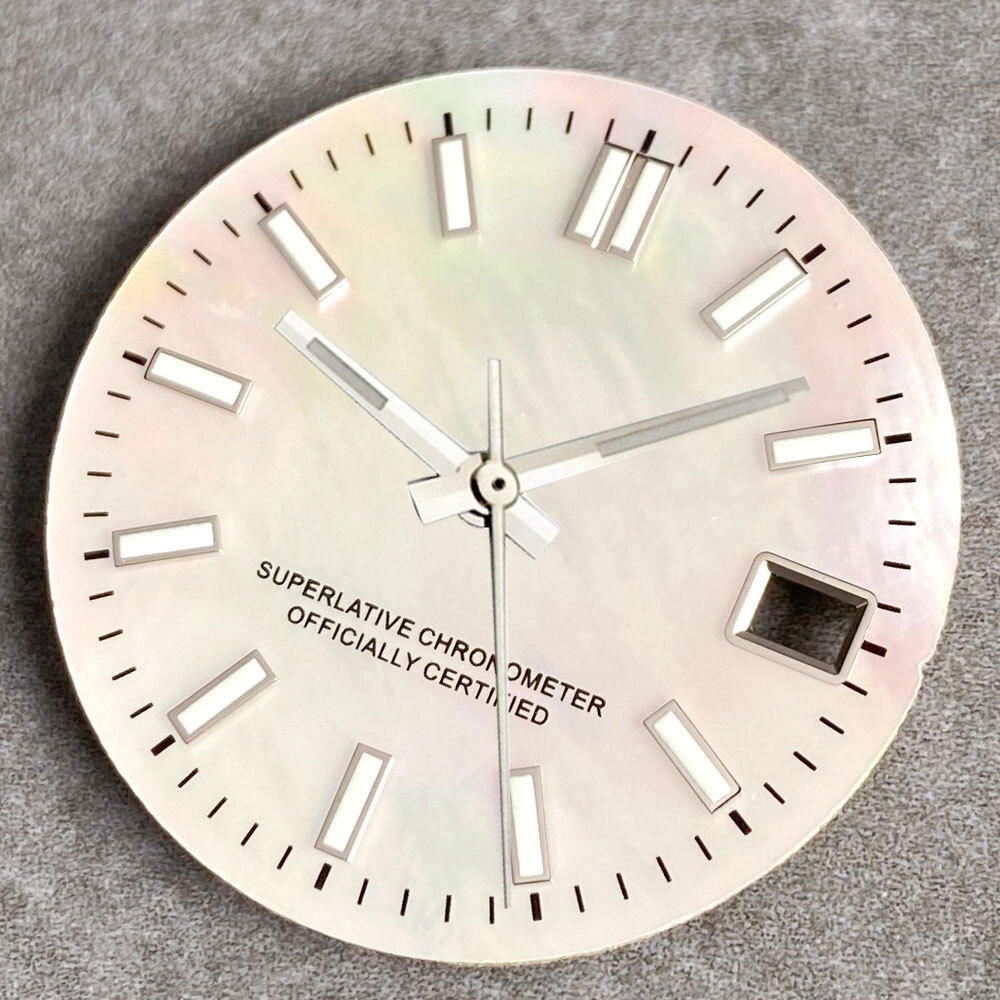 29mm Mother of Pearl Shell Watch Dial Fit NH35 NH36 Diving Watch Part Lume Index
