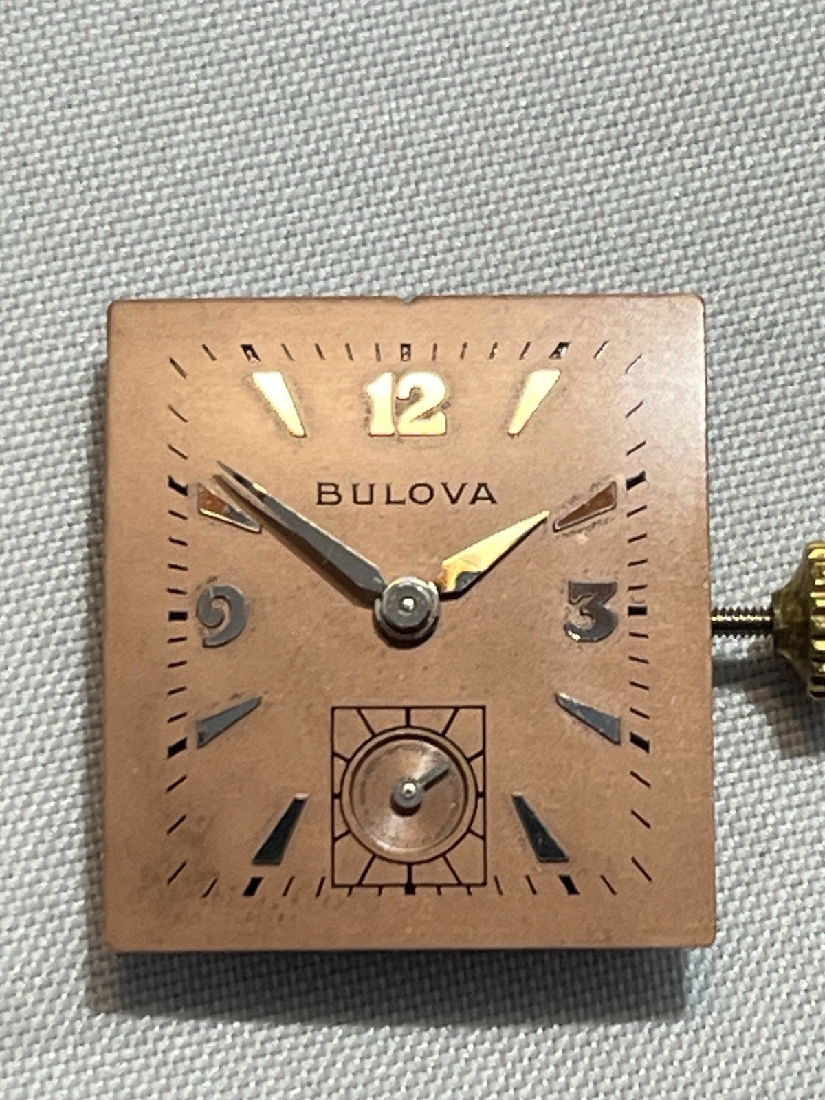 Bulova 8AE Movement, 21 Jewel, Manual Movement N.O.S. Not Running