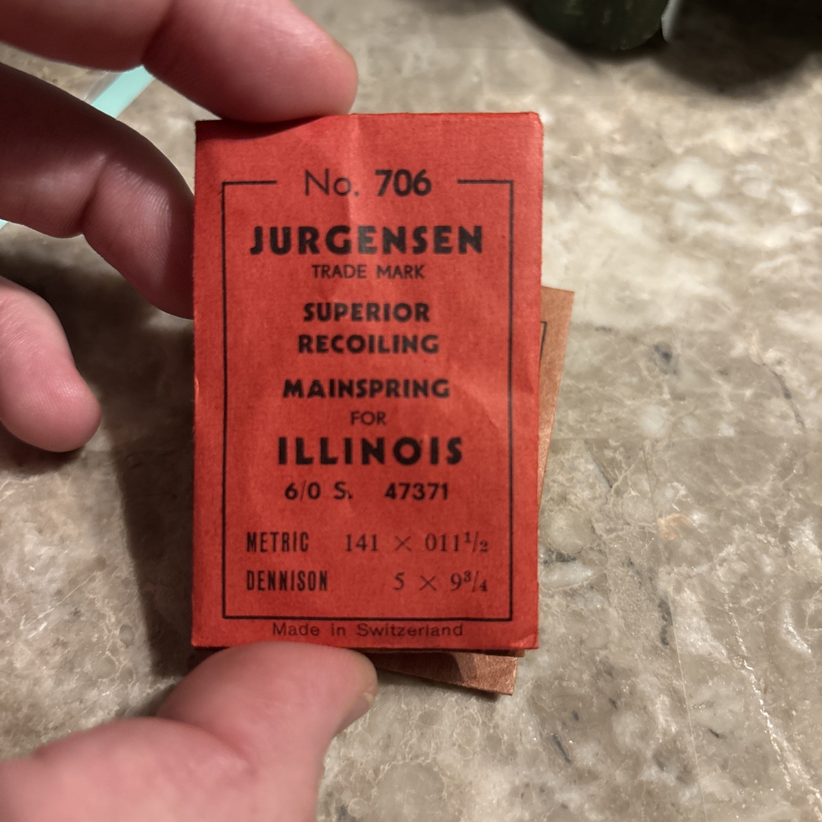 Jorgensen Mainspring Illinois Size 6 No. 706