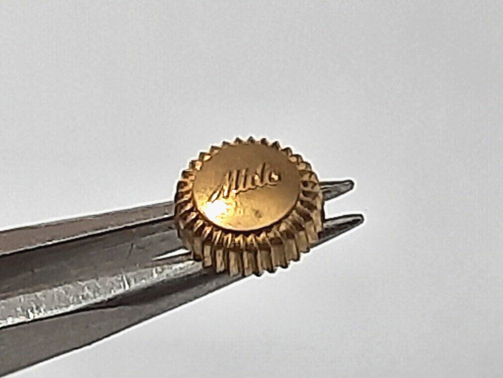 RARE 6.15MM ROSE GOLD MIDO CHRONO / MULTI-CENTERCHRONO CROWN – NOS #7552