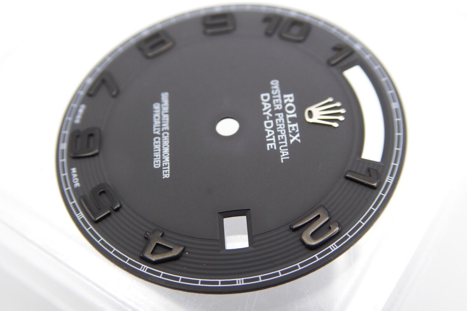 Rolex Day-Date II Concentric Matte Black Arabic numbers dial, 218239