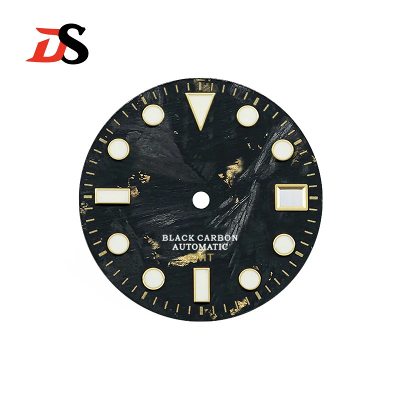 Gold 28.5mm Carbon Fiber Dial BGW9 C3 Lume NH35 NH34 GMT Movement