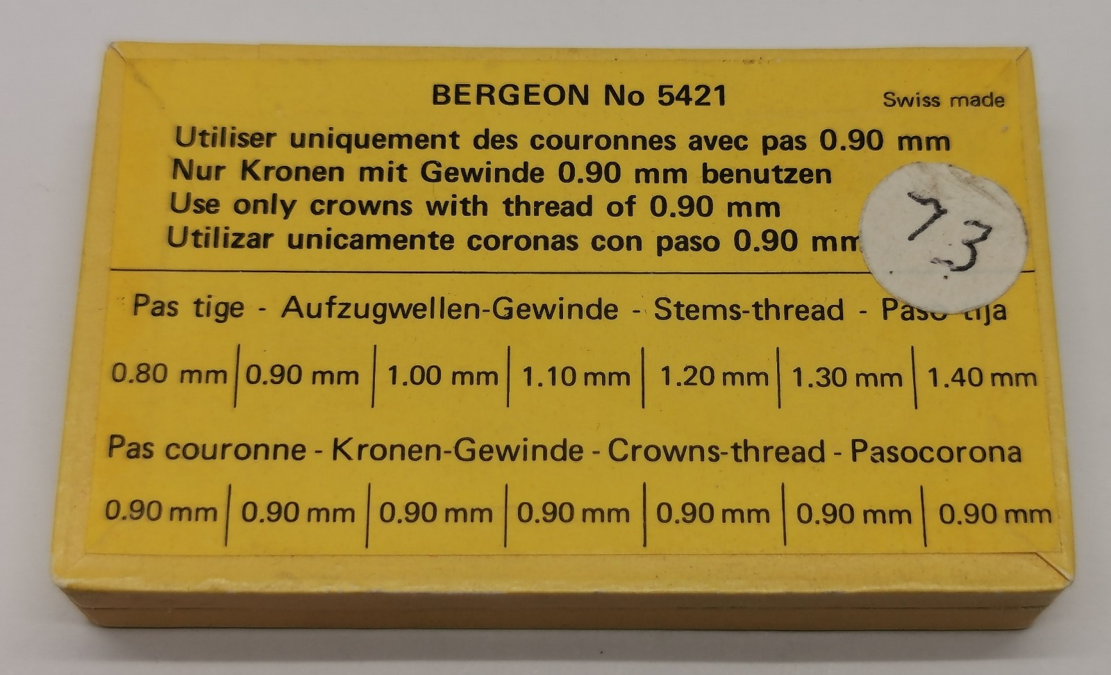 Vtg Bergeon No 5421 Tubes for Watch Crowns & 2749 Waterproof Tightening Rings