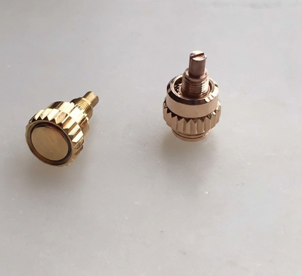 Solid 18k Yellow Rose Gold Watch Pusher Fits Rolex Daytona 116528 116568 116505