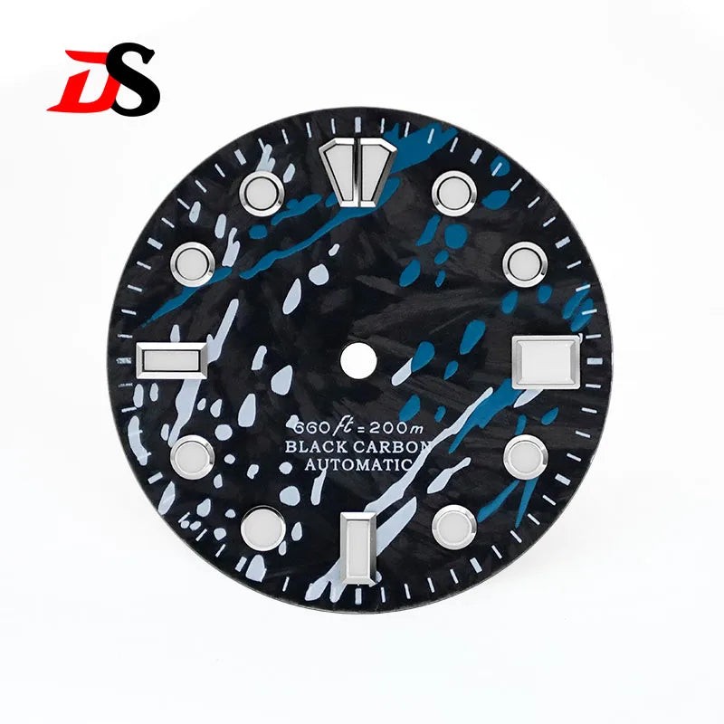 DS Natural Carbon Fiber Painted Graffiti Dial SUB BGW9 Blue Lume Personalization